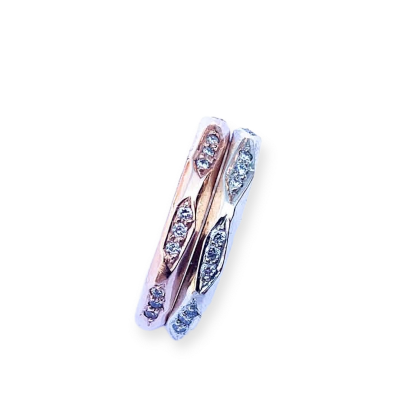 Solid gold and diamond love band