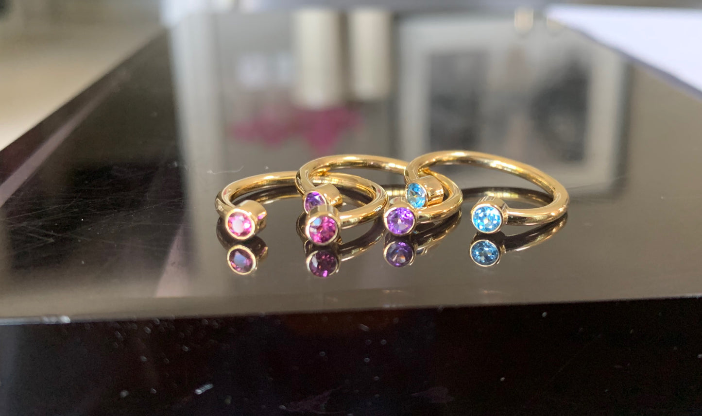 Double gemstone,ring on every finger set
