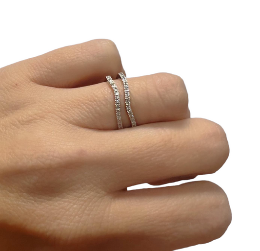 Curved diamond eternity rings