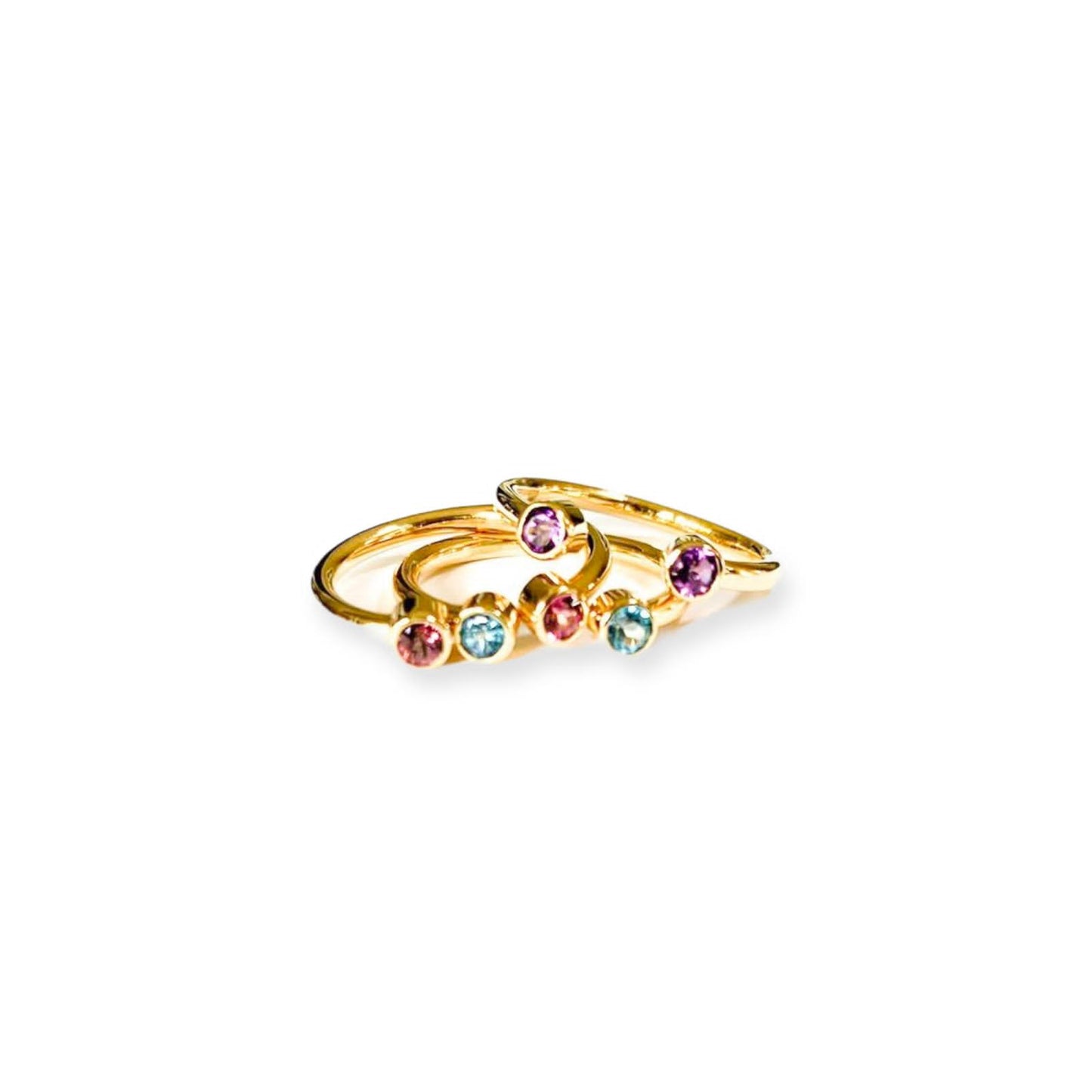 Double gemstone,ring on every finger set
