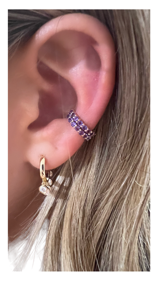 Gold and Amethyst ear cuffs